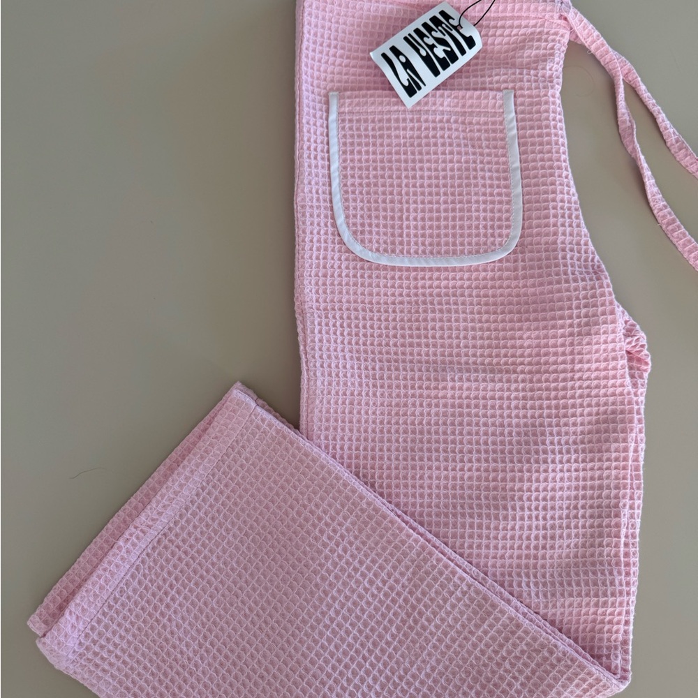 La Veste Pink Waffle Knit Pants